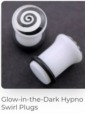 NWT Glow In The Dark Swirl Plugs Gauge 00